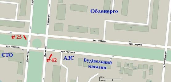 Схема рекламной плоскости по адресу Пограничная-Садовая (АЗС), стА