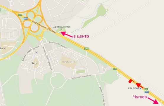 Схема рекламной плоскости по адресу Московский пр-т - Ростовская трасса возле газовой заправки-2 (въезд в город)