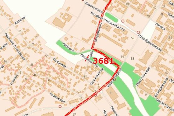 Схема рекламной плоскости по адресу Василівський пров. - Островського вул.