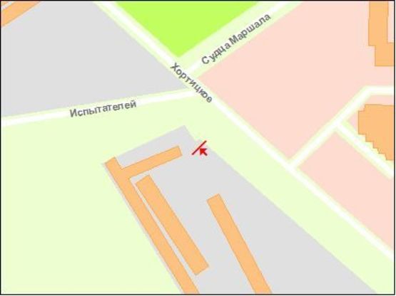 Схема рекламной плоскости по адресу Хортицьке шосе – район ринка, нижня площина, ст.Б