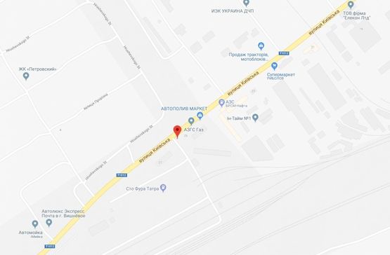 Схема рекламной плоскости по адресу Святопетрівське, ул.Киевская, около металосервиса, трасса Киев-Боярка