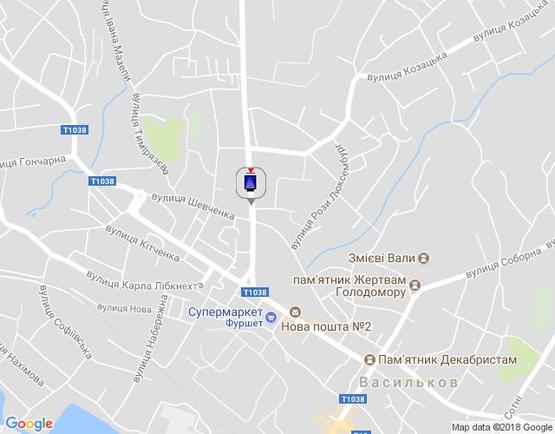 Схема рекламної площини за адресою ул.Декабристов,7 возле кафе "Ласощі"