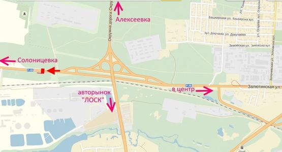 Схема рекламной плоскости по адресу ул.Залютинская -развязка с окружной- флажок№2-выезд из города в ст. Солоницевки