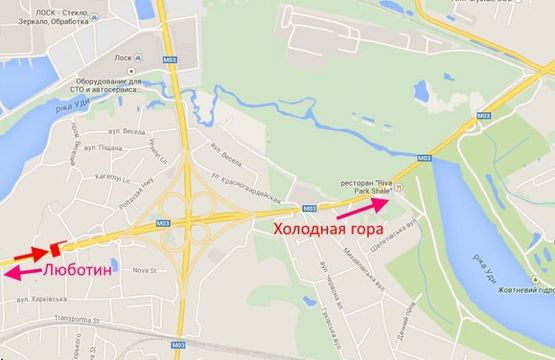 Схема рекламной плоскости по адресу Полтавский шлях-въезд Котовского-флажок№2,в центр