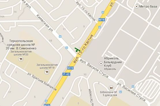 Схема рекламной плоскости по адресу Київська вул. - 15-го Квітня вул.