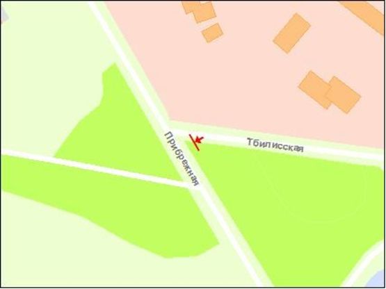 Схема рекламной плоскости по адресу Набережна магістраль -- вул.Тбіліська, ст.Б (спуск к Наб)