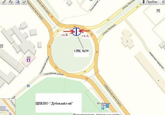 Схема рекламной плоскости по адресу вул.Дніпровська - Набережна магістраль (коло), ст.Б