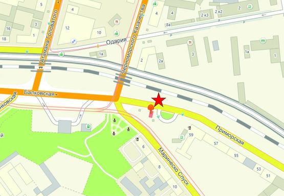 Схема рекламной плоскости по адресу ул. Приморская №61а / Станция