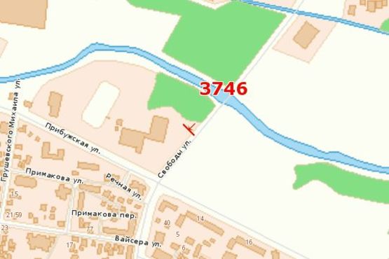 Схема рекламной плоскости по адресу Свободи вул. - Прибузька вул.