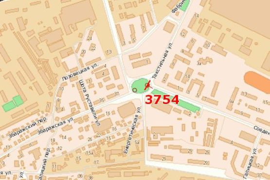 Схема рекламной плоскости по адресу Злуки просп. - Збаразька вул. (в центр)