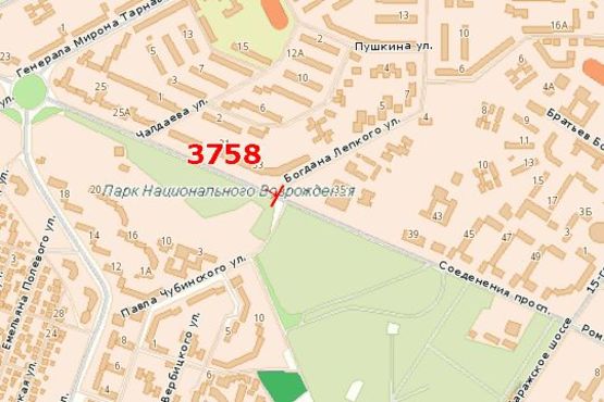 Схема рекламної площини за адресою Злуки просп. - Богдана Лепкого вул.