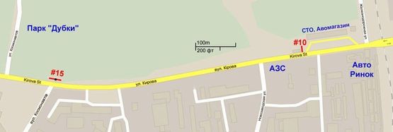 Схема рекламной плоскости по адресу ул.Троицкая- ост."Аворынок", Выезд из города на Днепропетровск, стБ