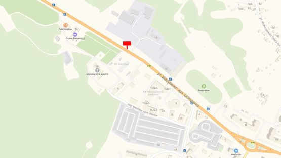 Схема рекламної площини за адресою Ул. Шолуденко, рядом с "Шиномонтажем"