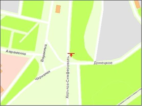 Схема рекламної площини за адресою тр.Харьків-Сімферополь-поворот на Донецьк , ст.А