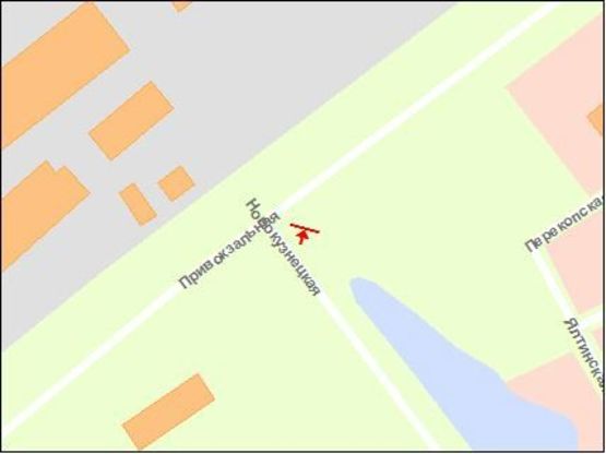 Схема рекламной плоскости по адресу вул.Привокзальна — вул. Новокузнецька, вїзд з Південного мкрн., ст.А