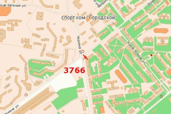 Схема рекламной плоскости по адресу Дундича Олека вул. - Черняка вул.