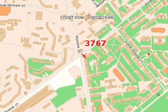 Схема рекламної площини за адресою Дундича Олека вул. - Черняка вул.