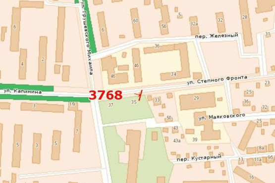 Схема рекламной плоскости по адресу Степового Фронту вул. - Грушевського Михайла вул.