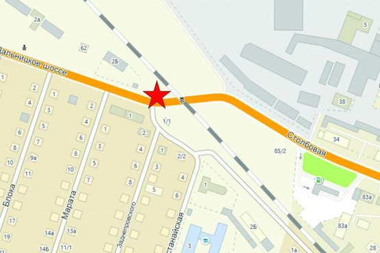 Схема рекламной плоскости по адресу Дальницкое шоссе / ул. Заднепровского / Дальницкий переезд