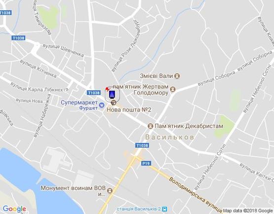 Схема рекламної площини за адресою ул. Грушевского,17 центральная площадь