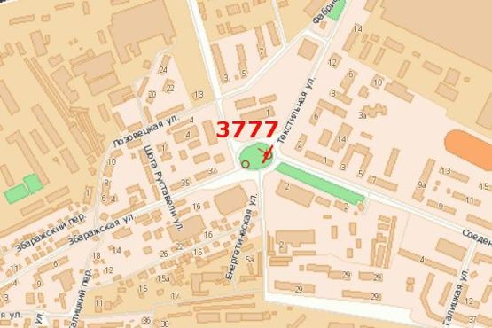 Схема рекламной плоскости по адресу Злуки просп. - Збаразька вул. (из ценра)