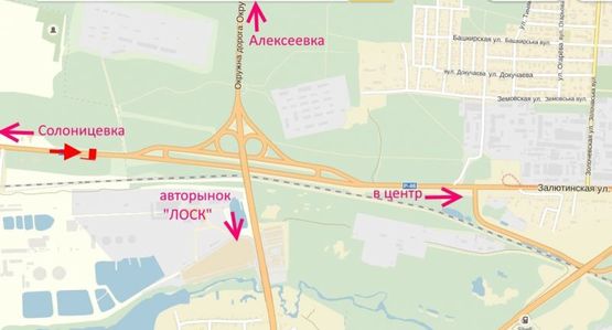 Схема рекламної площини за адресою ул.Залютинская -развязка с окружной-флажок№3-въезд в город со ст. Солоницевки