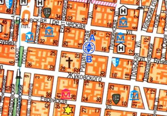 Схема рекламної площини за адресою Ришельевская ул., 11