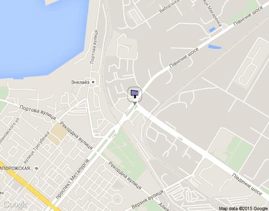 Схема рекламной плоскости по адресу Південне шосе (розподільча смуга) - пр.Металургів (напрямок руху від вул.Дігональної) (призматрон)