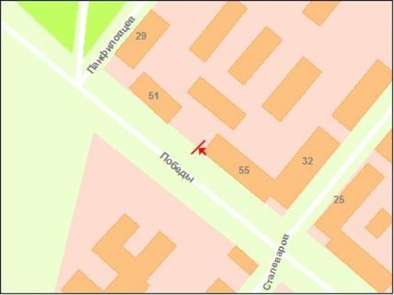 Схема рекламной плоскости по адресу вул.Перемоги - вул.Сталеварів, ст.А