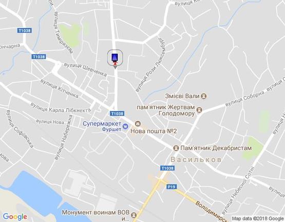 Схема рекламної площини за адресою ул.Декабристов,7 возле кафе "Ласощі"