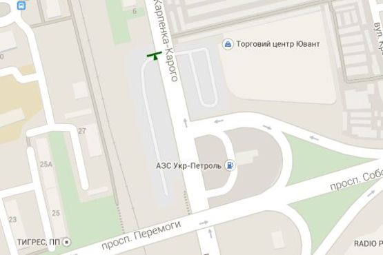 Схема рекламной плоскости по адресу Карпенка-Карого вул. - Соборності просп.