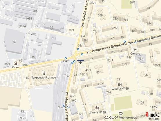 Схема рекламної площини за адресою Ильфа и Петрова - Вильямса 1