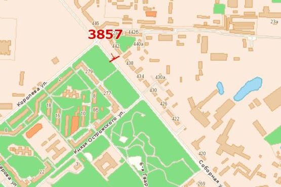 Схема рекламной плоскости по адресу Соборна вул., 440