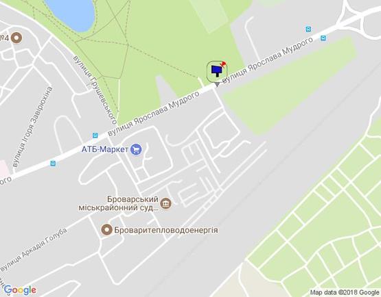 Схема рекламной плоскости по адресу м. Бровари, вул. Ярослава Мудрого, 104