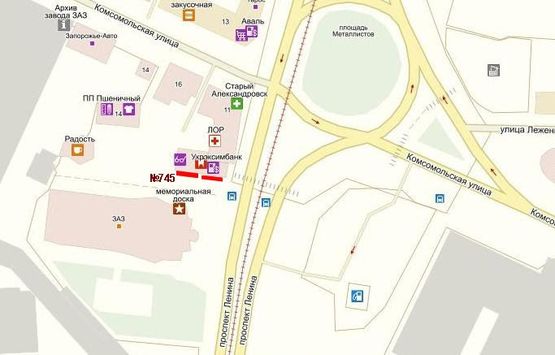 Схема рекламной плоскости по адресу Пр.Ленина(Соборный)_Стоматология