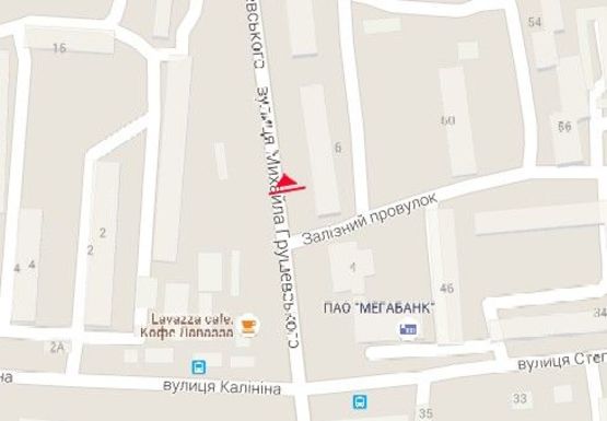 Схема рекламной плоскости по адресу Грушевского М. ул., 6