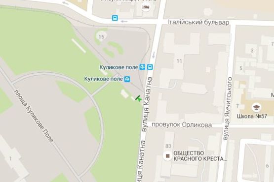 Схема рекламной плоскости по адресу Канатна вул. - Куликове поле пл., №1