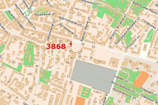 Схема рекламной плоскости по адресу Січових Стрільців вул., 78