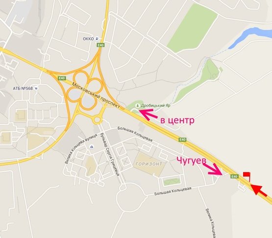 Схема рекламной плоскости по адресу Московский пр-т - Ростовская трасса возле газовой заправки-1 (въезд в город)