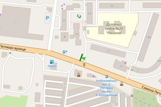 Схема рекламной плоскости по адресу Симона Петлюри вул., 19