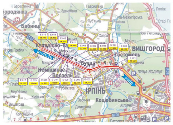 Схема рекламной плоскости по адресу трасса Киев-Ковель-Ягодин_км 33+900_правый // в Киев