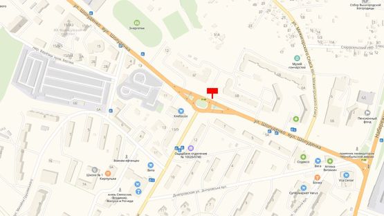 Схема рекламної площини за адресою Ул. Шолуденко, возле дома ул. Шолуденко, 6-В