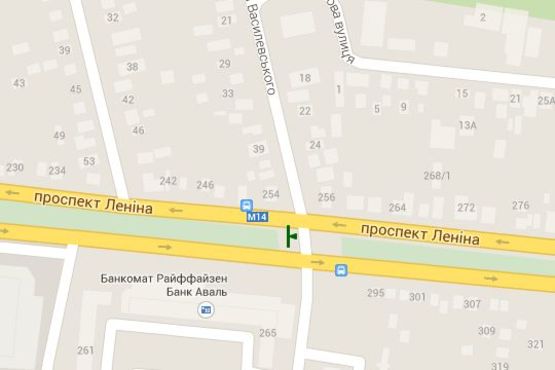 Схема рекламної площини за адресою Леніна просп. - Маршала Василевського (Ленінський р-н) вул., (призма)