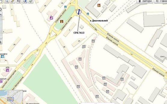 Схема рекламной плоскости по адресу Південне шосе (розподільча смуга) - пр.Металургів (напрямок руху до вул.Дігональної)