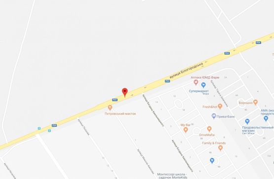 Схема рекламной плоскости по адресу Святопетрівське, ул.Белогородская, напротив  Петровского Квартала