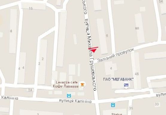 Схема рекламной плоскости по адресу Грушевского М. ул., 6