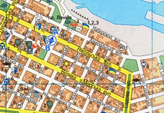 Схема рекламної площини за адресою Соборная ул. - Никольская ул.