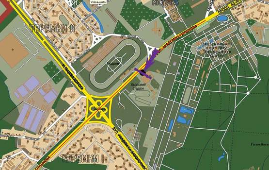 Схема рекламної площини за адресою ул.Глушкова,9,  Ледовый стадион, на светофоре, направ. на Одесскую пл.