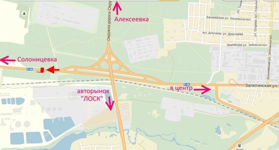 Схема рекламної площини за адресою ул.Залютинская -развязка с окружной- флажок№3-выезд из города в ст. Солоницевки