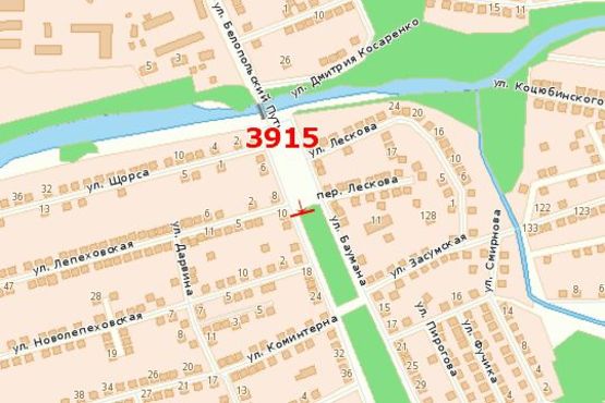 Схема рекламної площини за адресою Степана Бандери вул. (Баумана вул.), 10 - Лепехівська вул. (права)